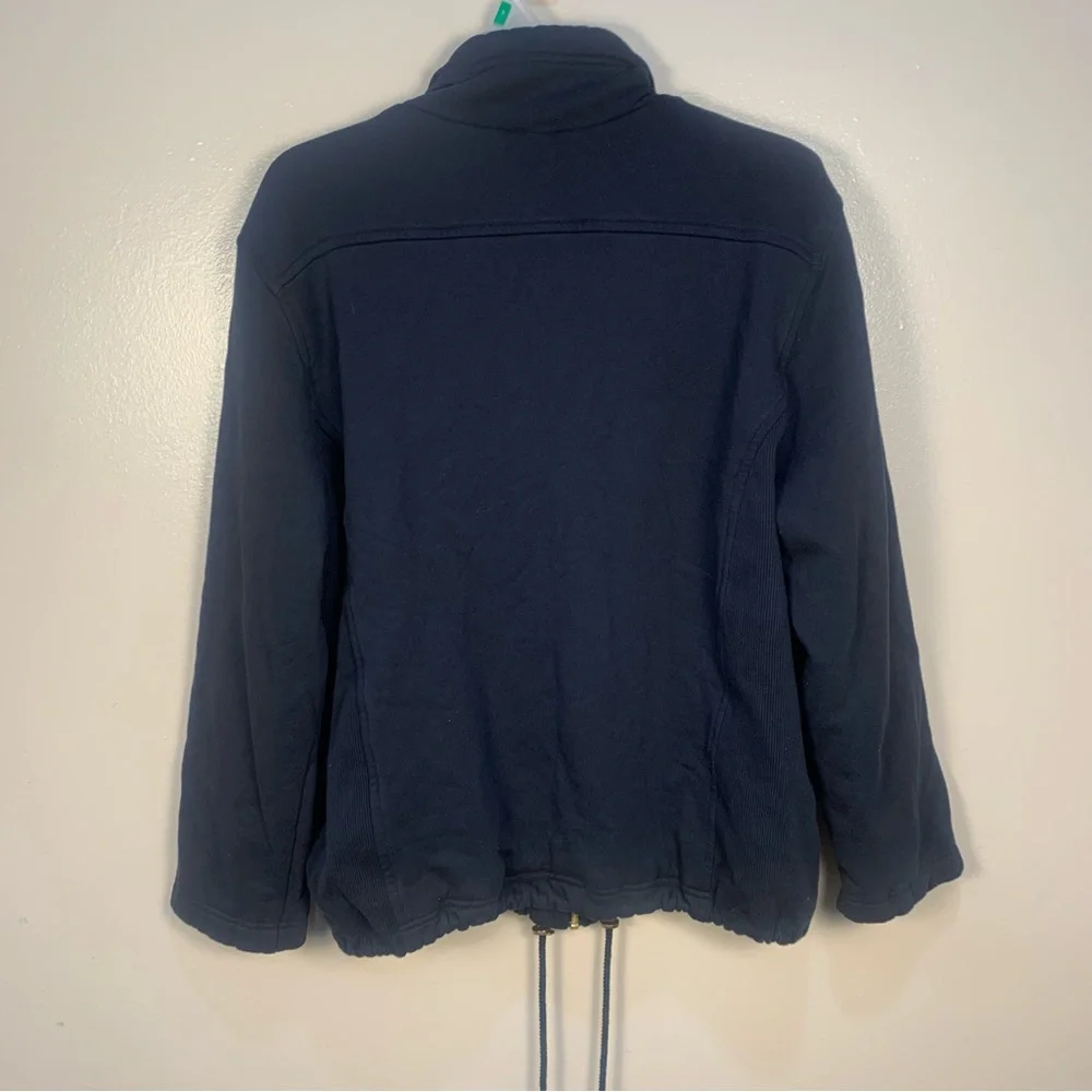 Escada Sport Front Zipper Logo Embroidered Sweatshirt Jacket Drawstring - Picture 8 of 11